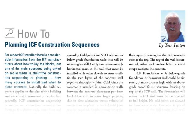 How To: Planning ICF Construction Sequences