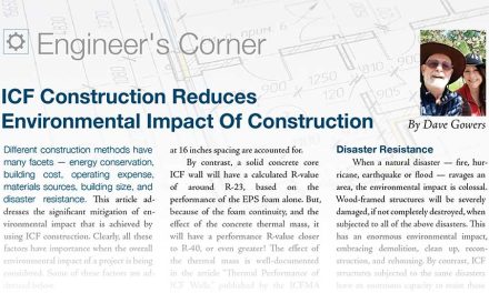 Engineer’s Corner: ICF Construction Reduces  Environmental Impact Of Construction