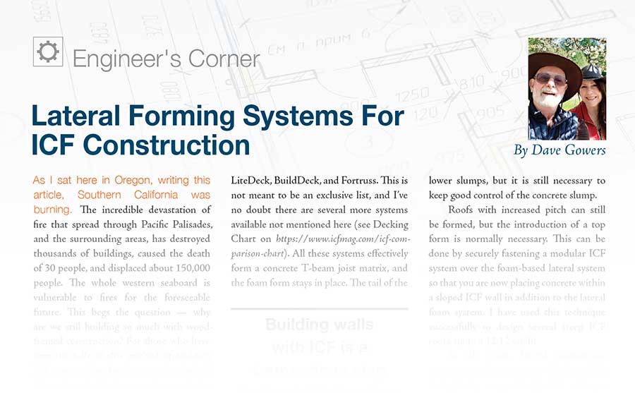 Lateral Forming Systems For ICF Construction
